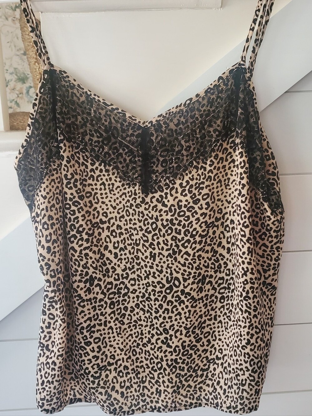 Lace Trim Leopard Print Cami